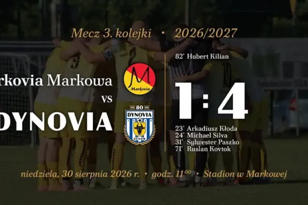 Dynovia wygrywa na inaugurację wyjazdów. Wysoka wygrana w Markowej