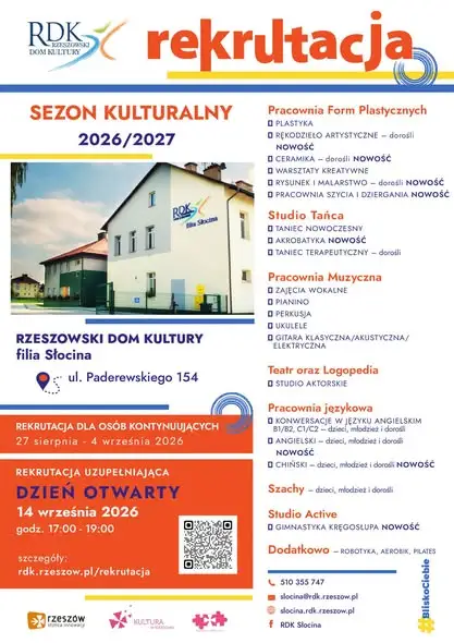 Dni Otwarte w Rzeszowskim Domu Kultury – dziś rekrutacja uzupełniająca w czterech filiach