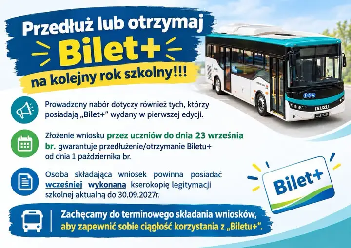 Bilet+ na nowy rok szkolny – nabór wniosków do 23 września