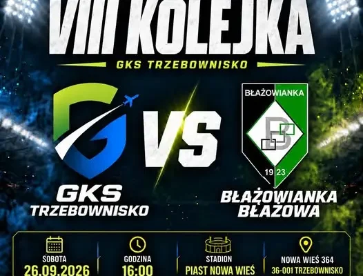 GKS Trzebownisko zagra u siebie z Błażowianką Błażowa w VIII kolejce