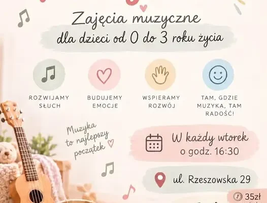 Mali Muzykanci – muzyczne zajęcia dla dzieci w Sokołowie Małopolskim