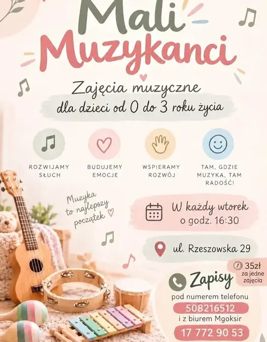 Mali Muzykanci – muzyczne zajęcia dla dzieci w Sokołowie Małopolskim