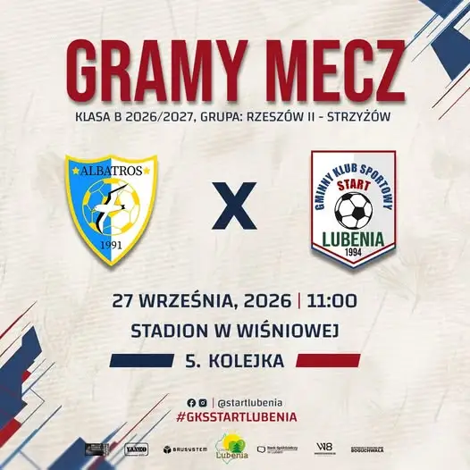GKS Start Lubenia jedzie po kolejne punkty. W niedzielę zmierzy się z Albatrosem Szufnarowa