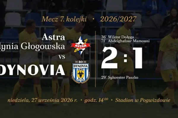 Dynovia Dynow przegrywa z Astrą Medynia Głogowska 1:2. Przed nimi starcie z Crasnovią
