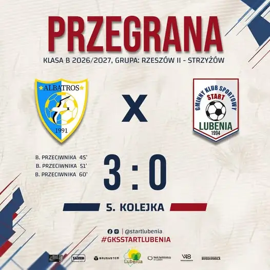 Albatros Szufnarowa pokonuje Start Lubenia 3:0 w meczu pełnym emocji