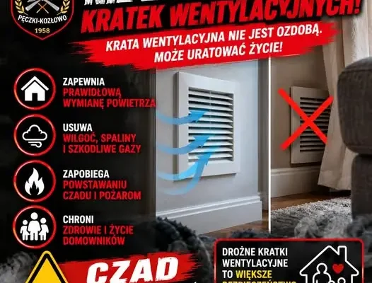 Nie zasłaniaj kratek wentylacyjnych – ostrzega OSP Pęczki-Kozłowo