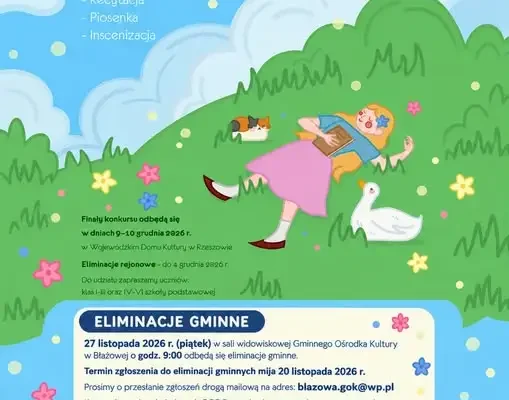 Konkurs „Literatura i Dzieci” 2026 w Błażowej – zaproszenie dla uczniów