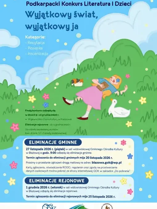 Konkurs „Literatura i Dzieci” 2026 w Błażowej – zaproszenie dla uczniów