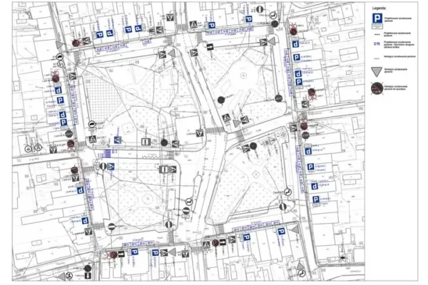 Głogów Małopolski: nowa organizacja parkowania wokół rynku – 42 miejsca i 30-minutowy limit