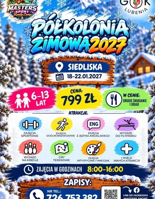 Półkolonie zimowe 2027 w Siedliskach i Czudcu – ruszają zapisy