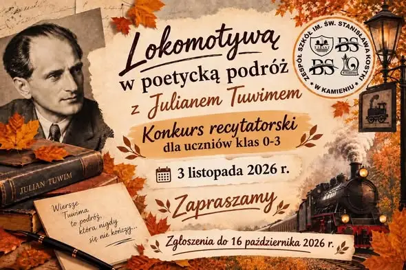 Konkurs recytatorski z Julianem Tuwimem w Kamieniu – zaproszenie dla klas 0–3
