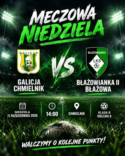 Meczowa niedziela: Błażowianka zagra na wyjeździe z Galicją Chmielnik