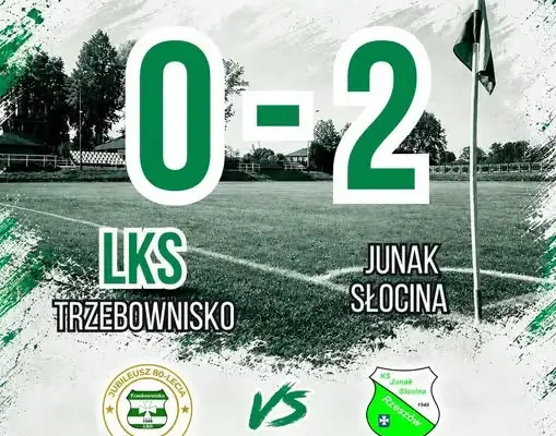 LKS Trzebownisko przegrywa z Junakiem Słocina 0:2 w 8. kolejce