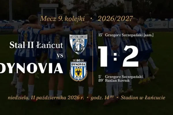 Dynovia Dynów wygrywa w Łańcucie 2:1 i utrzymuje się na podium