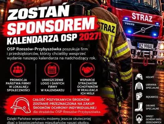OSP Rzeszów-Przybyszówka szuka firm do wsparcia kalendarza 2027