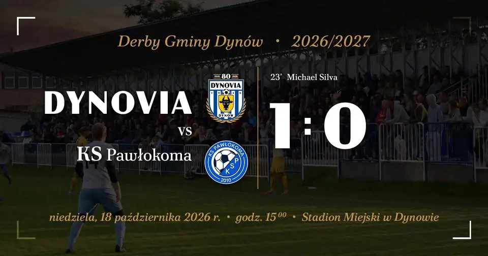 Dynovia Dynów wygrywa derby gminy z KS Pawłokoma 1:0