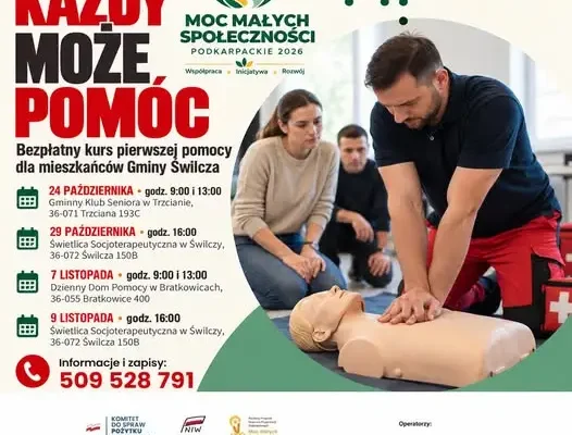 Bezpłatny kurs pierwszej pomocy w Gminie Świlcza – naucz się ratować życie