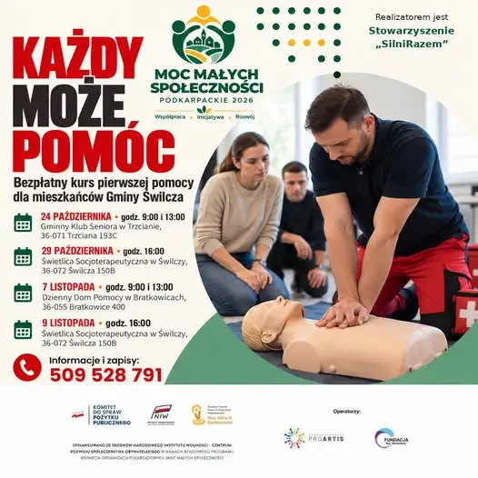 Bezpłatny kurs pierwszej pomocy w Gminie Świlcza – naucz się ratować życie