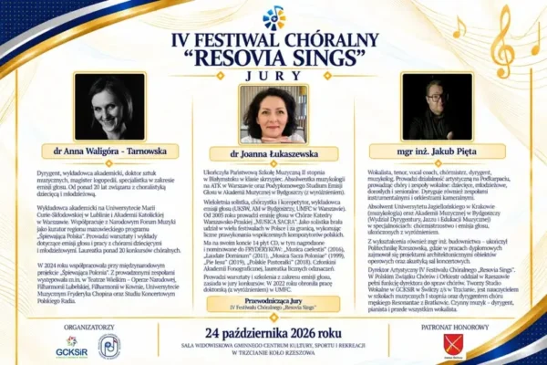 IV Festiwal Chóralny „RESOVIA SINGS” w Rzeszowie – znamy jury i harmonogram