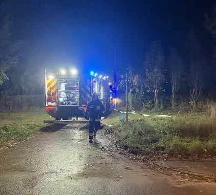 Pożar domku letniskowego w Boguchwałowicach — interwencja OSP