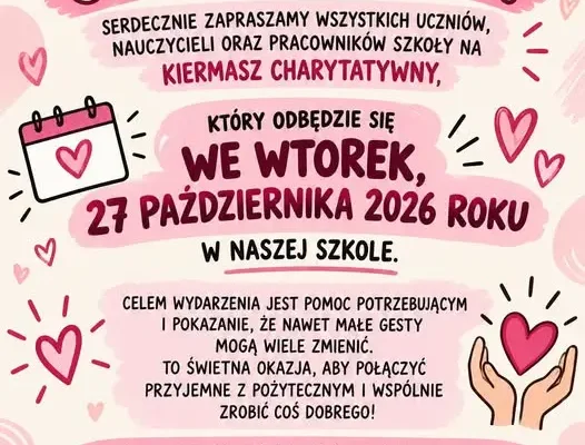 Kiermasz charytatywny w Szkole Podstawowej w Krasnem – 27 października