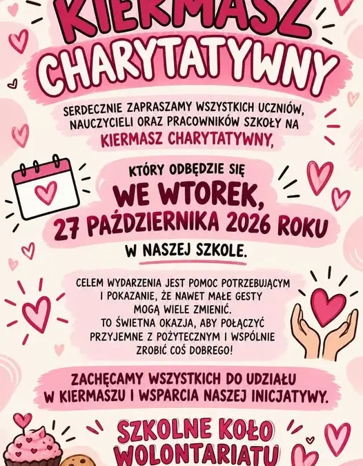 Kiermasz charytatywny w Szkole Podstawowej w Krasnem – 27 października