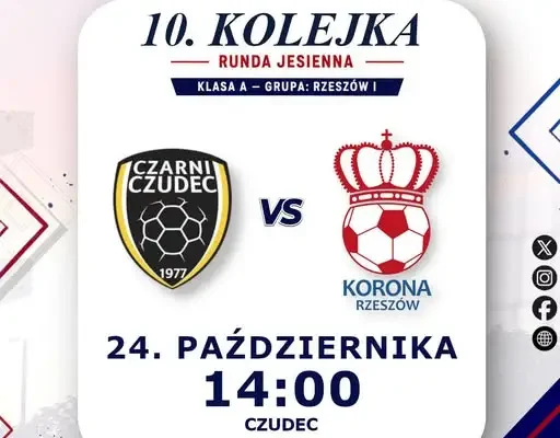 Korona Rzeszów zagra na wyjeździe z Czarnymi Czudec w 10. kolejce A Klasy