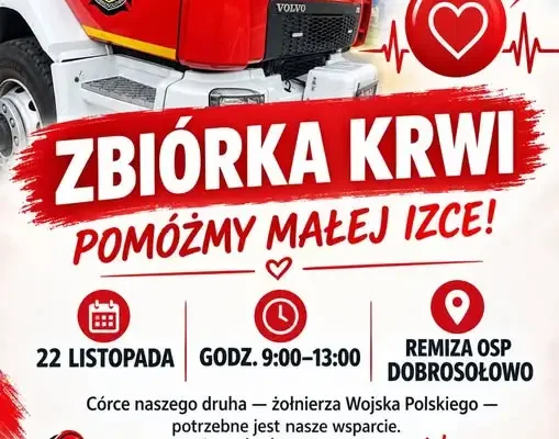 Zbiórka krwi w Kamieniu – oddaj krew i wesprzyj leczenie małej Izki