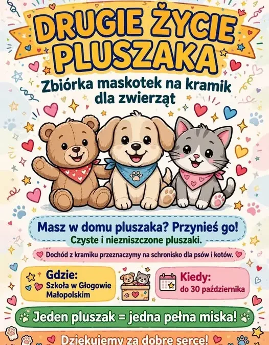 Zbiórka maskotek i gier dla zwierząt – akcja w szkole trwa do 30 października