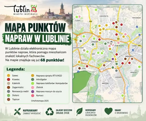 Lublin stawia na naprawę zamiast wyrzucania – elektroniczna mapa punktów napraw
