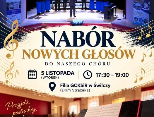 Chór Gama zaprasza na nabór nowych głosów. Spotkanie 5 listopada w Świlczy