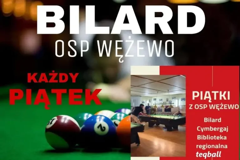 Bilard, cymbergaj i teqball – świetlica OSP Wężewo zaprasza w piątki