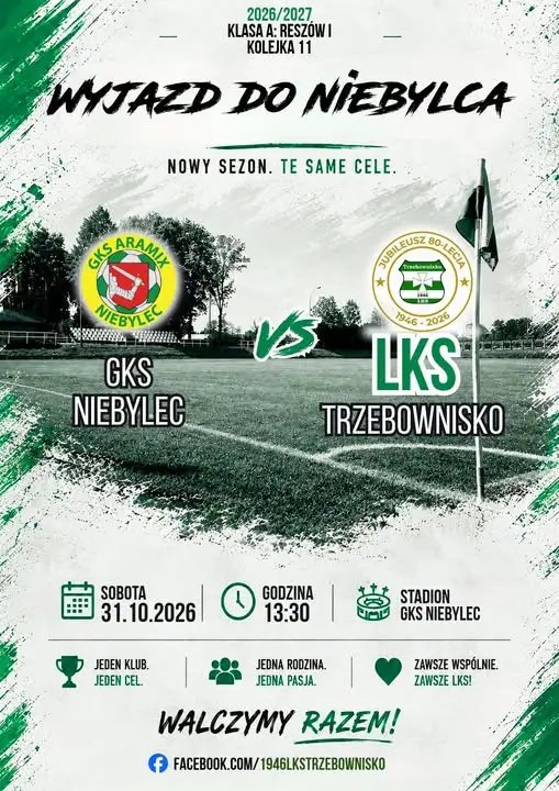 LKS Trzebownisko jedzie do Niebylca po punkty w 11. kolejce Klasy A