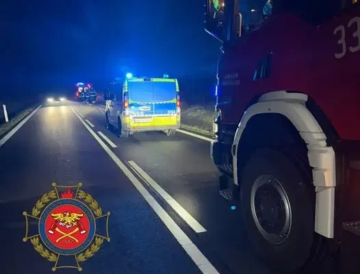 Wypadek na DW 875 – akcja służb ratunkowych