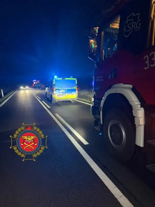 Wypadek na DW 875 – akcja służb ratunkowych